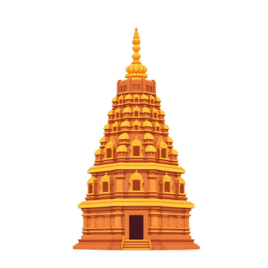 Illustrated South Indian temple gopuram